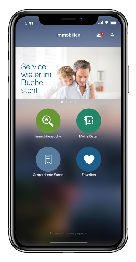 Figure 1: Cost- and time-efficient – the easysquare potential tenants app. easysquare Interessenten App zur einfachen Vermietung