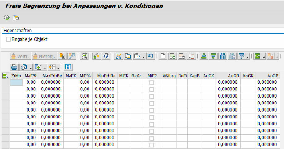 Mit einem Häkchen in der Checkbox wird die Spalte „Immobilienschlüssel“ sichtbar im PROMOS Kappungstool