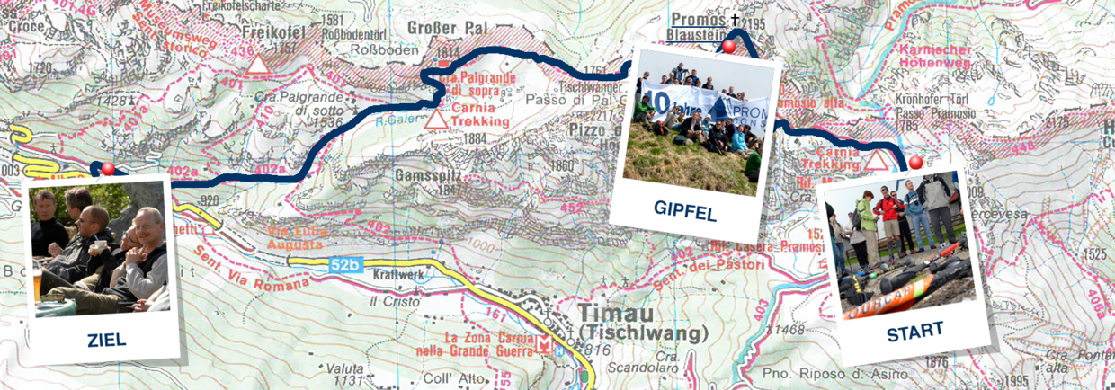 Wanderroute zur Bergbesteigung des Promos 2008