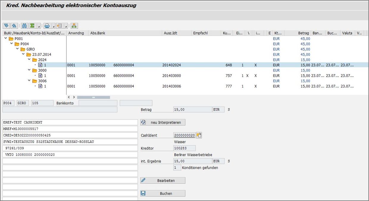 In the vendor post-processing, the CashIdent and conditions can be changed subsequently.  PROMOS Cash Connection mit Kreditorischer Nachbearbeitung