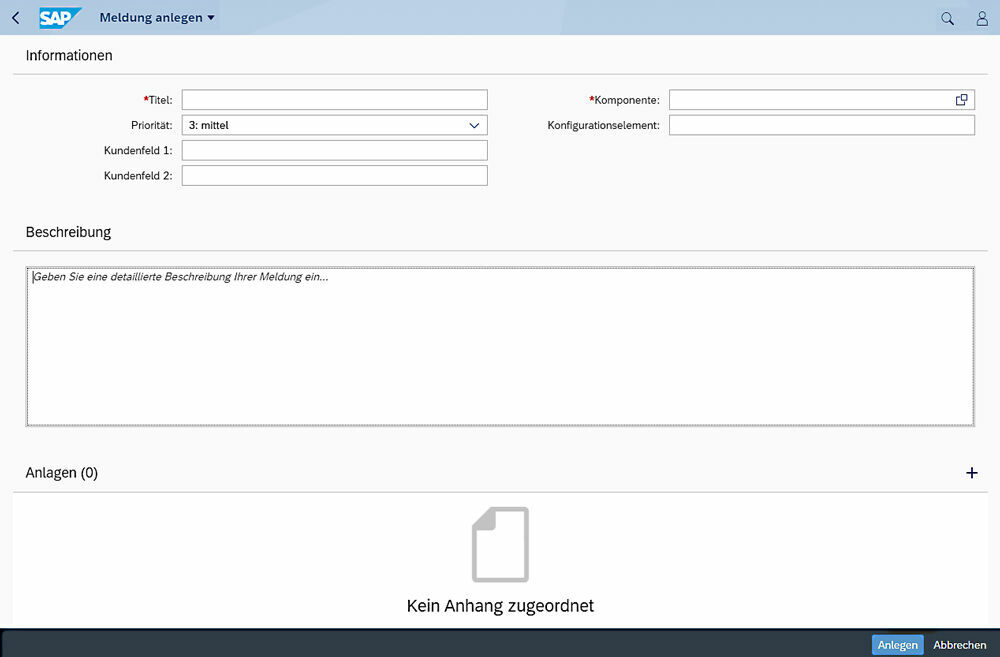 Clear entry screens make it easier to submit calls.  Die Erfassung des Tickets ist dank Fiori(R) einfach und bequem.