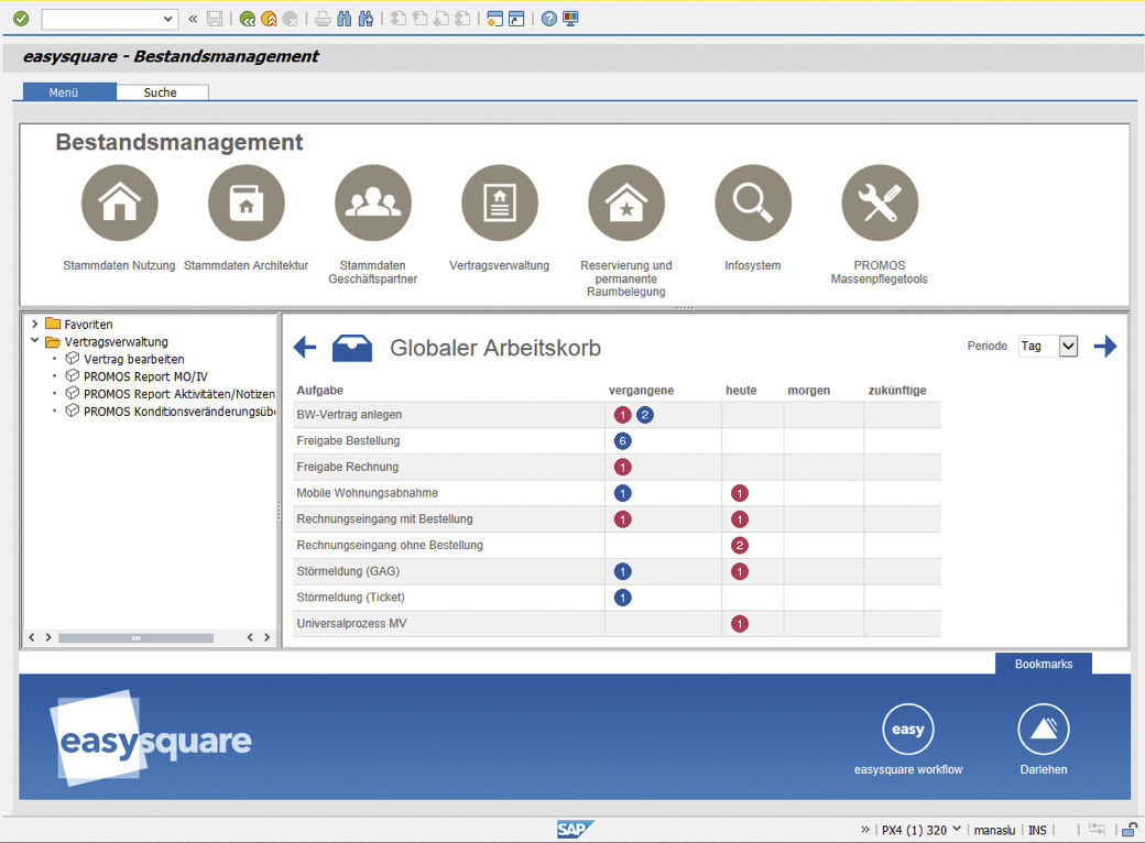 Figure 2: View of the ticket in the personal work basket in easysquare workflow. Ansicht des Tickets im persönlichen Arbeitskorb in easysquare workflow