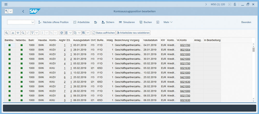 Figure 1: Setting up Inhouse Cash means account statements are automatically transferred to moderne stadt. The bank statements can be viewed in the post-processing of the electronic bank statement. Inhouse Cash zur elektronischen Kontoauszugsverarbeitung