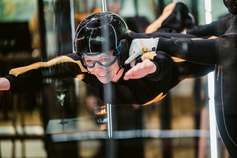 Die Gäste des OpenPromos Anwenderforums waren von den Flügen im Windkanal der Hurricane Factory begeistert.