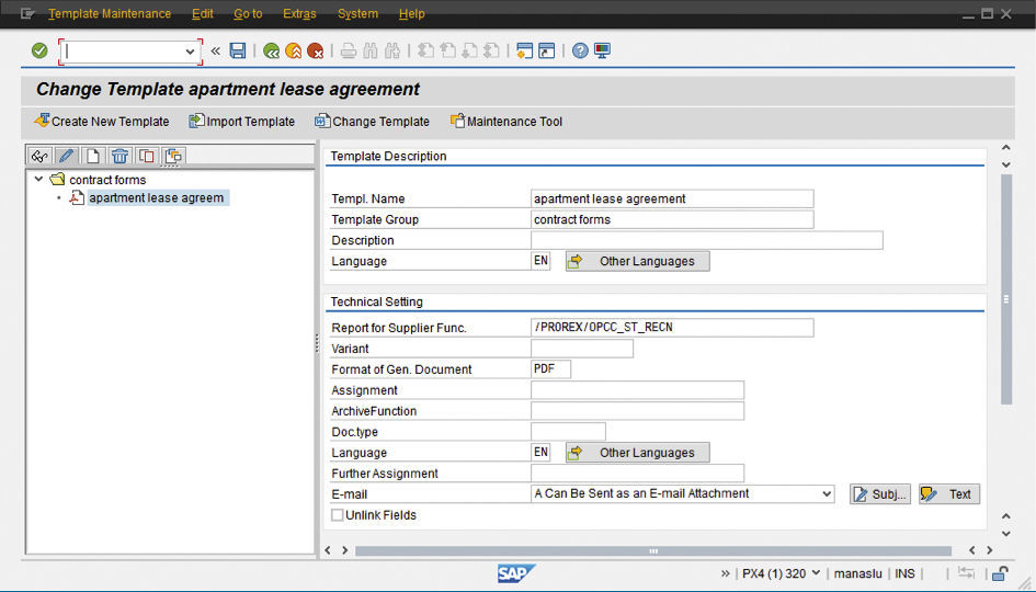 Figure 2: Technical data regarding the OPCC template and email distribution in English. Technische Daten zum OPCC-Template sowie E-Mail-Versand in Englisch.