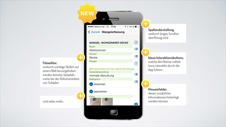 This new version will be available at the App Store at the 6th October 2014, a little after the expected release of the update of the new operating system. That’s why we ask our customers not to update iOS 8 until the latest IMMOLOGIS App 2.6.2 or the successor version 3.0 is released by us. In any case we will inform you on this separately. Release der easysquare mobile App