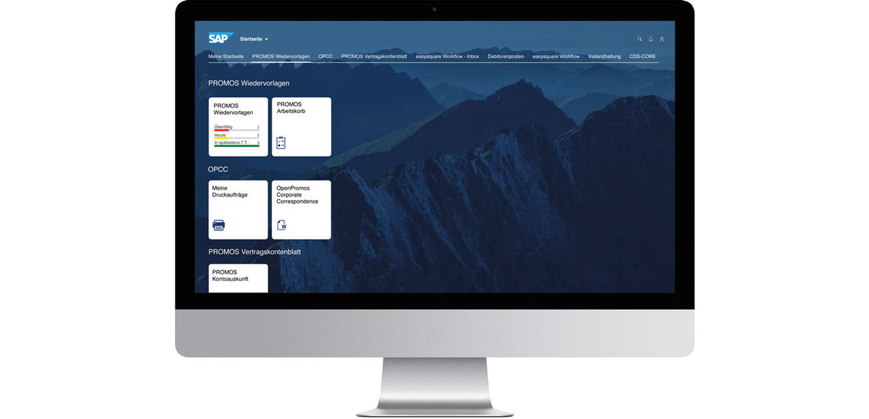 Figure 1: The resubmission app can be embedded into any tile group in your launchpad to visualise all unread resubmissions, categorised by due date. Einstieg in die PROMOS Wiedervorlagen App via Fiori Launchpad