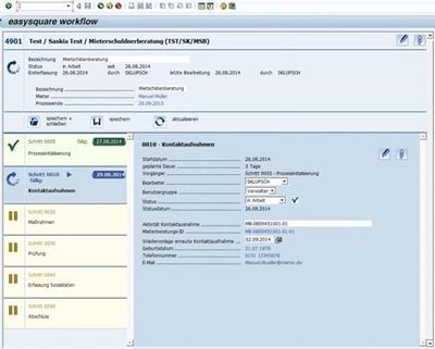 Mietschuldnerberatung in easysquare workflow