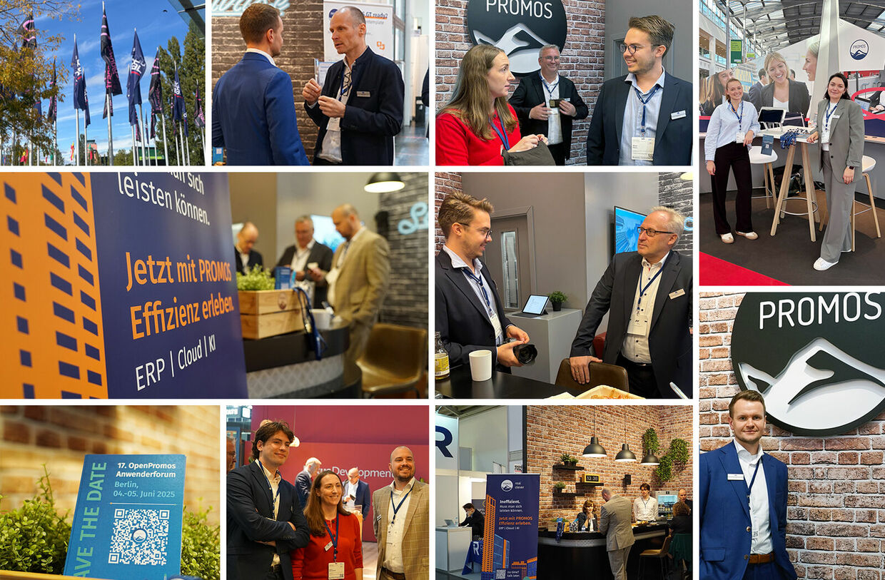 At EXPO REAL, the participants held important discussions on the topics of digitalisation, AI and smart process control. Auf der EXPO REAL 2024 wurden viele wichtige Themen rund um ERP-Systeme, KI und Digitalisierung besprochen.