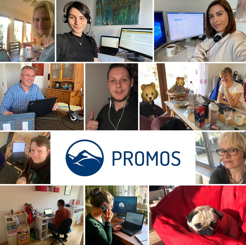The PROMOS employees also work intensively in the home office to implement your projects. PROMOS Mitarbeiter im Homeoffice