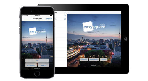 Aktuelle Version 1.8.5. der easysquare mobile App online