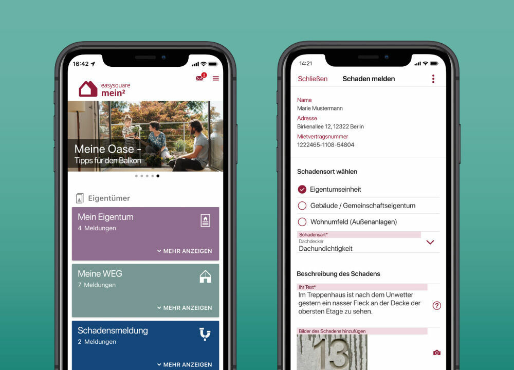 Digitale Formulare erleichtern die Kommunikation mit der Hausverwaltung, wie beispielsweise in der easysquare Eigentümer-App