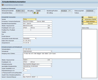Beispiel für die Schadenfallliste im SAP® ERP Beispiel für die Schadenfallliste im SAP® ERP
