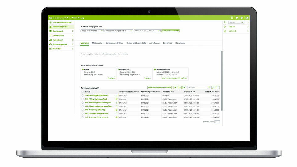 EXAD 2.0 not only impresses with a modern and user-friendly interface, but also ensures that companies like BUD can invoice much more efficiently.  EXAD 2.0 ermöglicht eine komfortable Nebenkostenabrechnung.