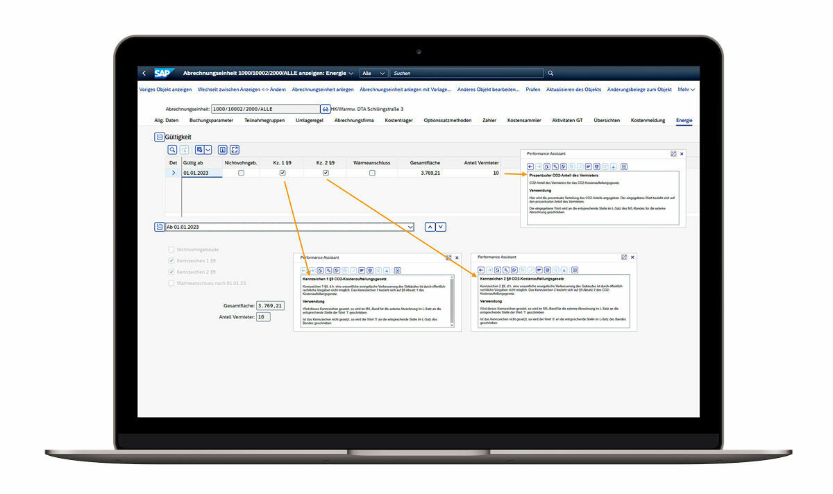Once set up, the settlement unit contains corresponding SAP ® information on CO 2 emission cost allocation. PROMOS schafft die Möglichkeit, die CO2-Emissionskosten im NKPU zu erfassen.