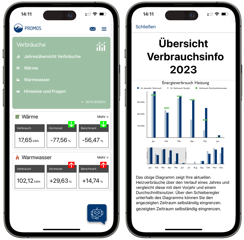 Unterjährige Verbrauchsinformationen in der easysquare Mieter-App