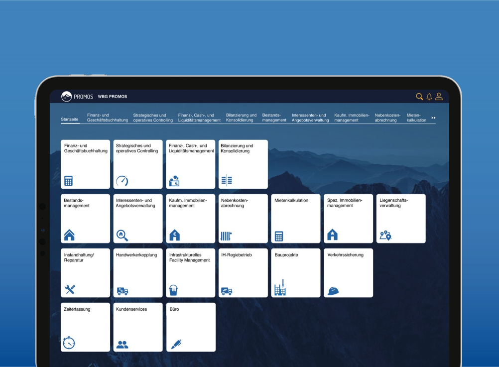 The initial screen for the Fiori ® launchpad.