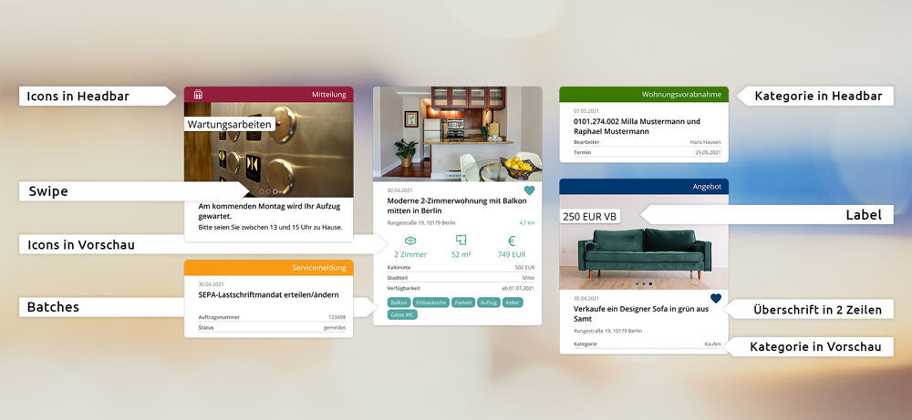 Figure 1: Even greater design flexibility in the form preview with the Generic Style. Generic Style in der Formularvorschau der easysquare Apps