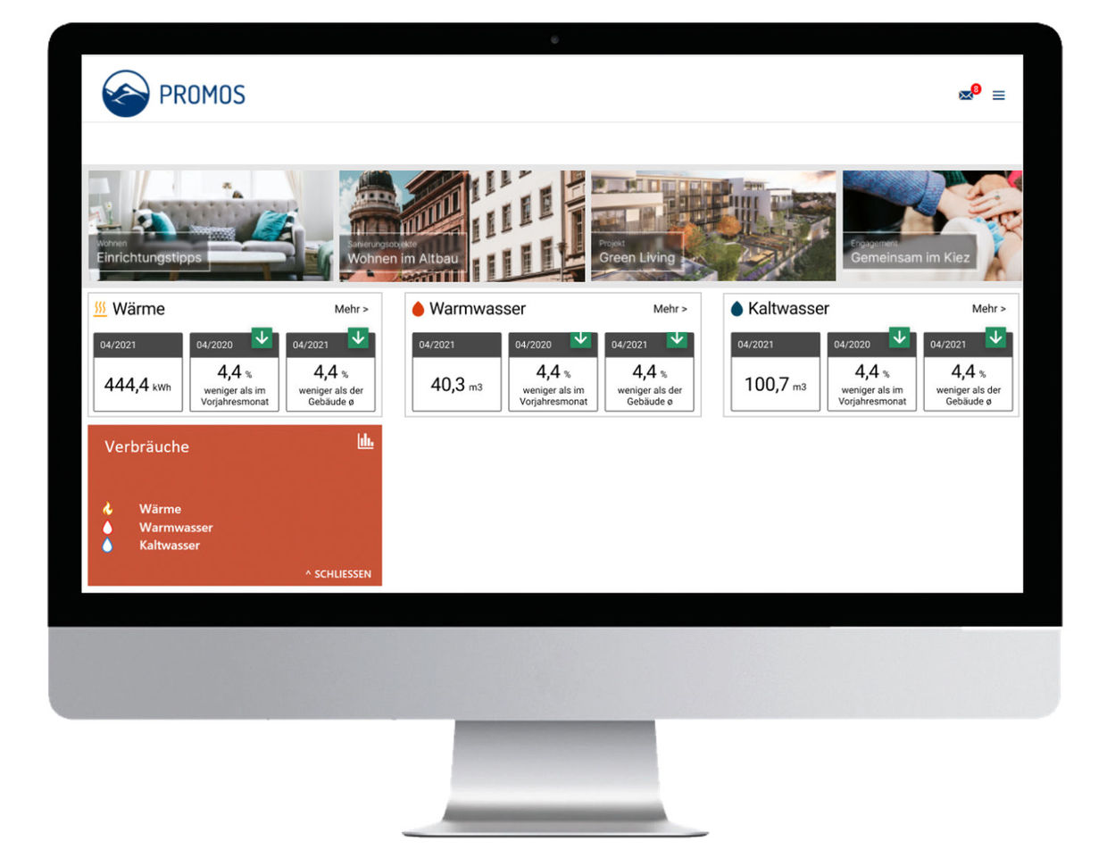 Are you interested in installing it or do you have any questions? Feel free to contact us! Visualisierung aktueller EED Verbrauchsdaten in der easysquare Mieter-App auf allen Endgeräten