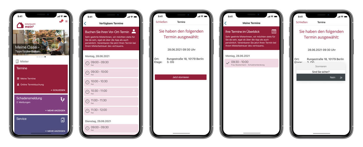 Generische Terminbuchung in den easysquare Apps