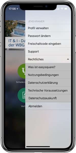 The information report can also be requested in the easysquare tenant app.