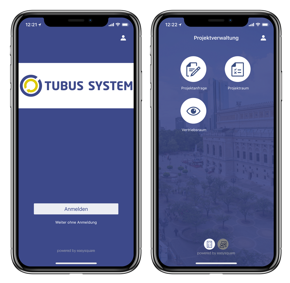 TUBUS SYSTEM App powered by easysquare
