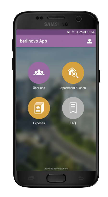 Figure 1: The berlinovo app. berlinovo App powered by easysquare
