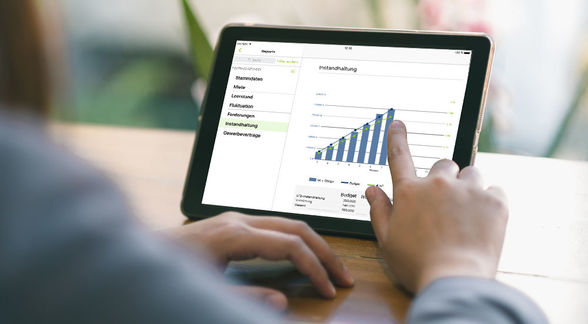 Mit der easysquare Reporting-App können Daten aus dem SAP direkt in der App grafisch ausgewertet werden.